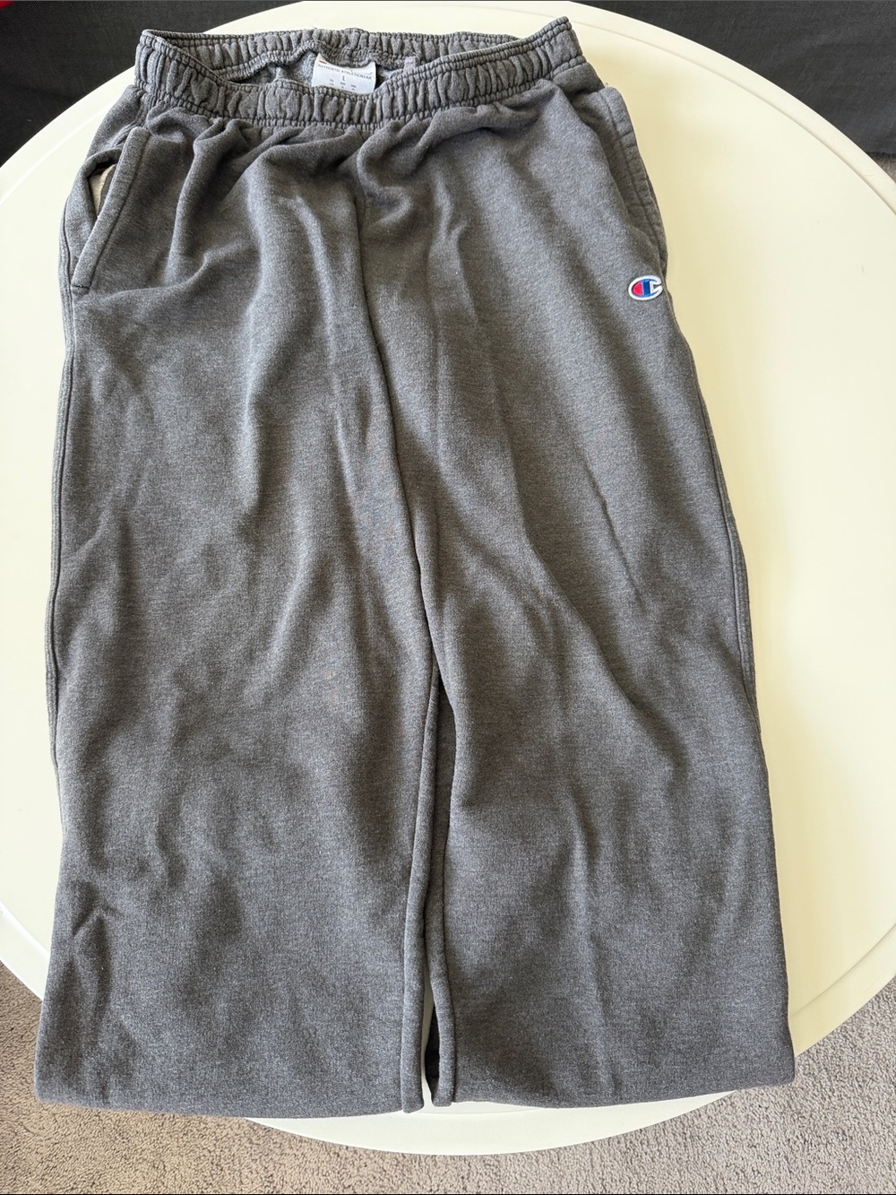 Champion Gray Men's Fleece Jogger Sweatpants with Logo